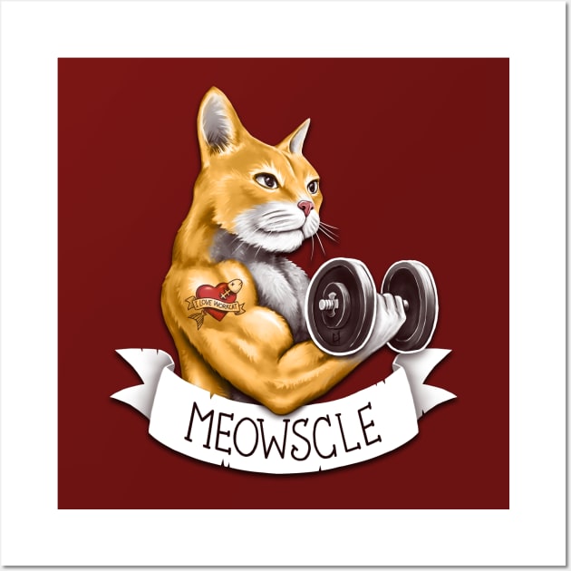 Meowscle Wall Art by c0y0te7